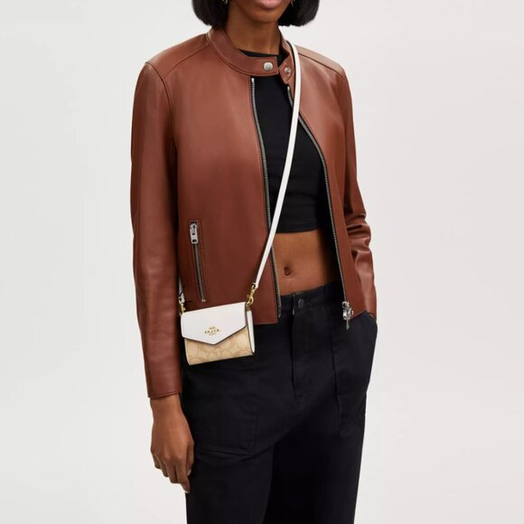 Last 1‼️Coach Mini Envelope Wallet With Strap CU172 Authentic - Picture 10 of 11